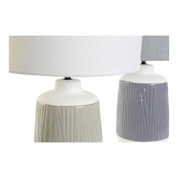 DKD Home Tischlampen mit Porzellanfuß und Polyester Schirm - homely Family Shop