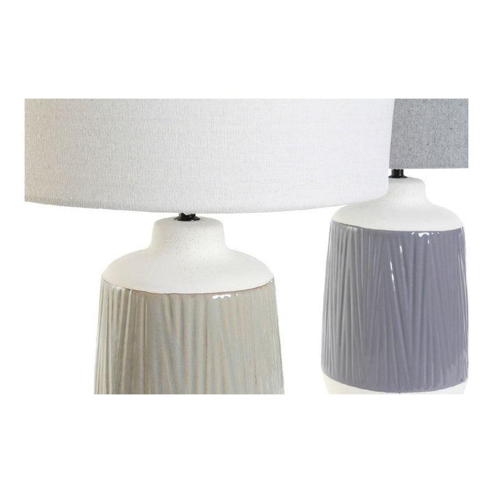 DKD Home Tischlampen mit Porzellanfuß und Polyester Schirm - homely Family Shop