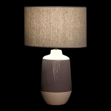 DKD Home Deko Tischlampe mit Porzellanfuß und Polyester Schirm - homely Family Shop