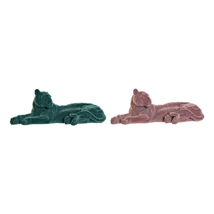 Grüne und rosa Tigerfiguren aus Harz von DKD Home Decor - homely Family Shop
