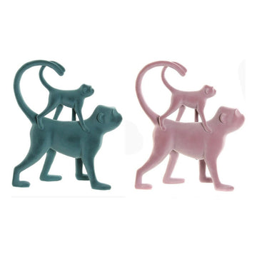 Grüne und rosa Deko-Affenfiguren aus Harz im tropischen Stil - Homely Family Shop