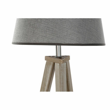 DKD Home Stehlampe mit grauem Schirm und Stativfuß aus Kiefernholz - homely Family Shop