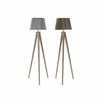 DKD Home Stehlampen mit Kiefer Stativ und grauen Schirmen - homely Family Shop