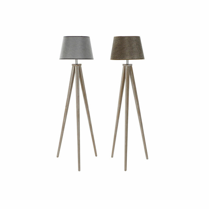 DKD Home Stehlampen mit Kiefer Stativ und grauen Schirmen - homely Family Shop