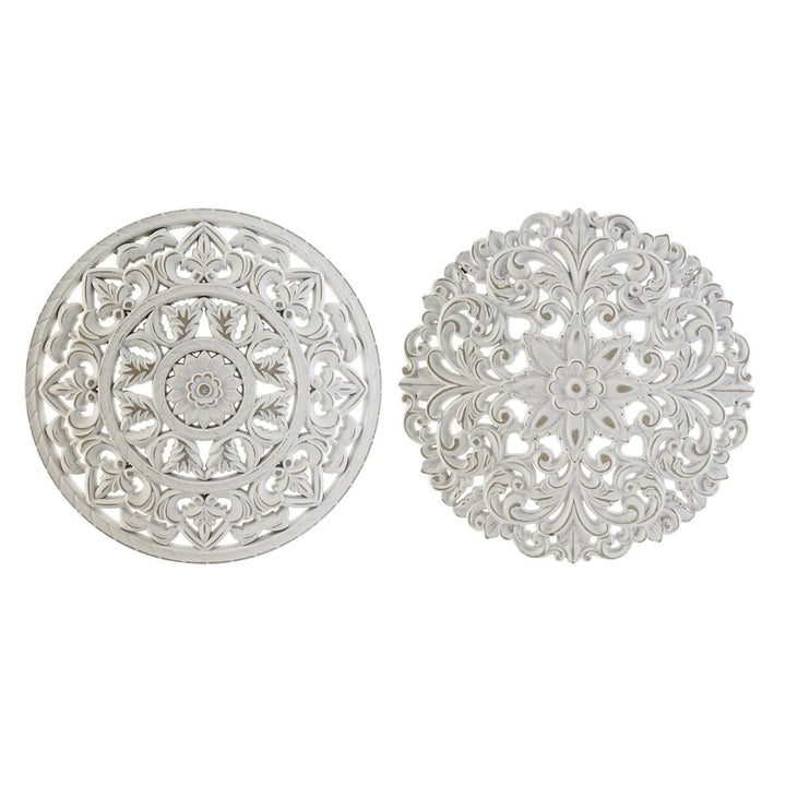 Weiße Wanddeko mit Mandala und indischen Mustern im Antik-Look - Homely Family Shop