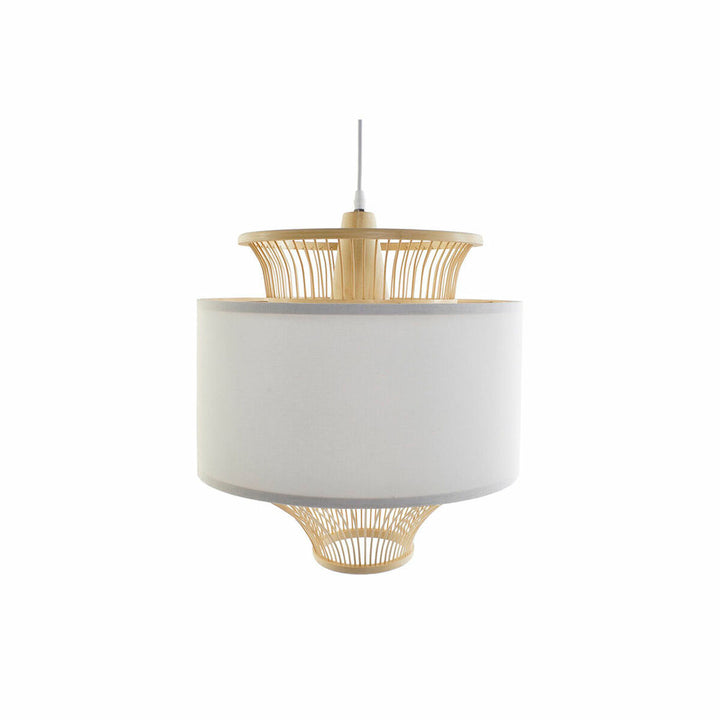 Weiße Polyester Deckenlampe mit Bambus Rahmen - Homely Family Shop