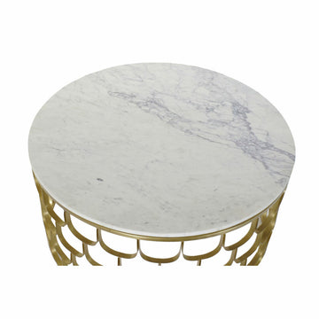 DKD Beistelltisch mit Marmorplatte und goldenem Eisengestell - homely Family Shop