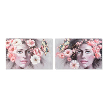 DKD Home Decor Bild mit Blumen und Mädchen, modernes Design - homely Family Shop