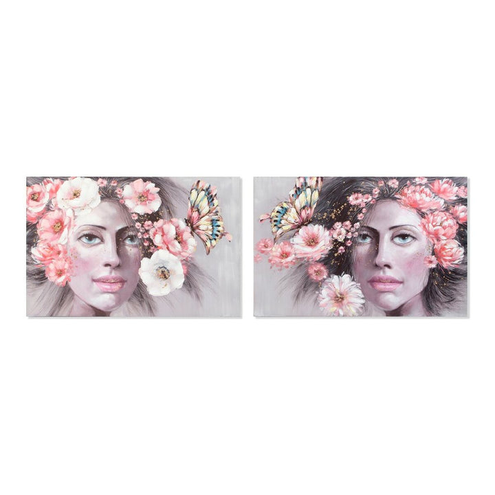 DKD Home Decor Bild mit Blumen und Mädchen, modernes Design - homely Family Shop