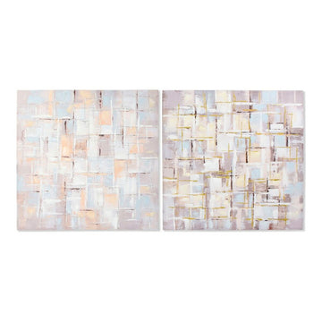 DKD Home Dekor: Abstraktes modernes Quadrat Design, 2 Stück - homely Family Shop