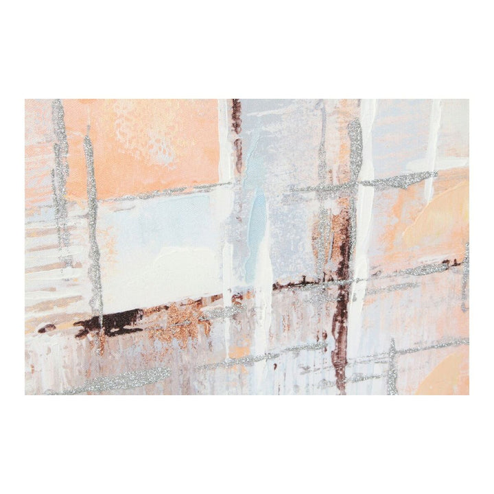 Abstraktes DKD Home Decor Bild mit modernen Farbquadraten und Silberlinien - homely Family Shop