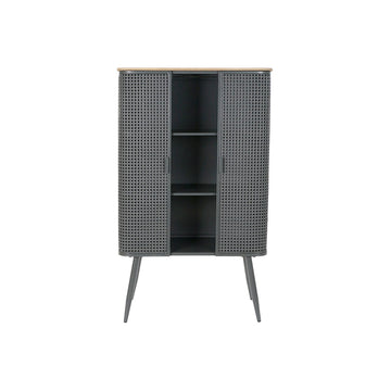 Grauer DKD Home Decor Schrank mit 2 Regalen aus Metall und Holz - homely Family Shop