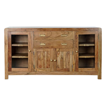 DKD Home Dekor Anrichte aus Akazienholz mit Glas- und Holzüren, ideal zur Aufbewahrung - homely Family Shop