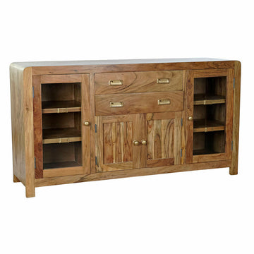 DKD Home Decor Anrichte aus Akazienholz mit Glasfächern - homely Family Shop