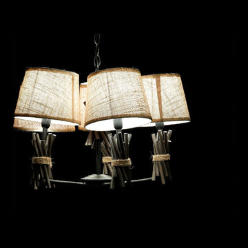 DKD Deckenlampe mit Holz Details und Polyester Schirmen - homely Family Shop