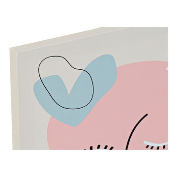 Abstraktes Gesicht Leinwandbild von DKD Home Decor mit rosa und blauen Formen - homely Family Shop