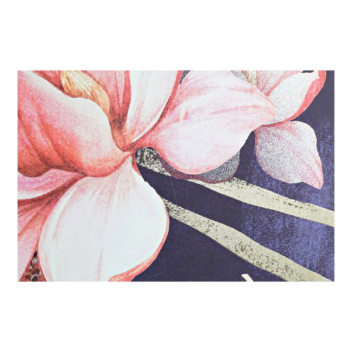 Nahaufnahme eines DKD Home Decor Bildes mit orientalischen Blumen und goldenen Linien - homely Family Shop