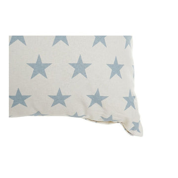 DKD Home Decor Kissen: Blaues Kissen mit weißen Sternen, 60x60 cm.