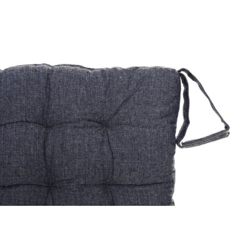 Marineblaues Stuhlkissen aus Polyester und Baumwolle mit mediterranem Flair.