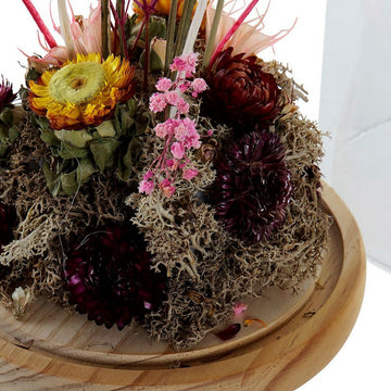 DKD Home Deko-Figur mit Kristall Blumen auf Holzsockel. - homely Family Shop