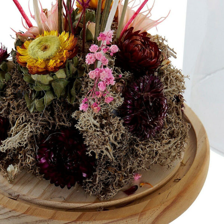 DKD Home Deko-Figur mit Kristall Blumen auf Holzsockel. - homely Family Shop