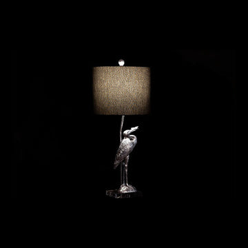 DKD Home Tischlampe mit Harzfuß und silberfarbenem Vogel - homely Family Shop