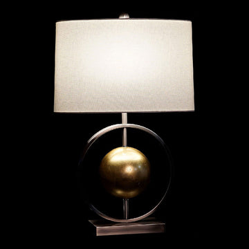 DKD Tischlampe mit goldener Kugel und weißem Schirm - Homely Family Shop