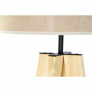 Detail der Holz Stehlampe mit beigem Lampenschirm - homely Family Shop