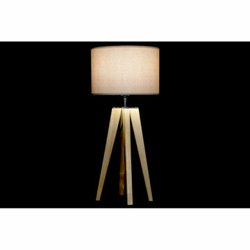 Beige Tischlampe mit Holzfuß von DKD Home Decor - homely Family Shop