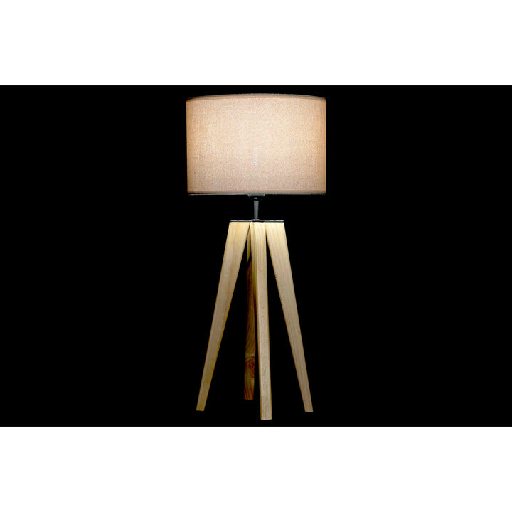 Beige Tischlampe mit Holzfuß von DKD Home Decor - homely Family Shop