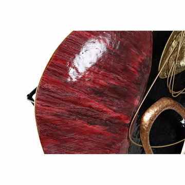 Abstrakte DKD Wanddeko in Rot, Schwarz und Gold aus Metall - Homely Family Shop