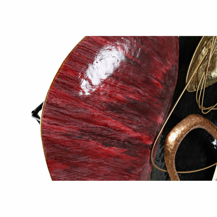 Abstrakte DKD Wanddeko in Rot, Schwarz und Gold aus Metall - Homely Family Shop
