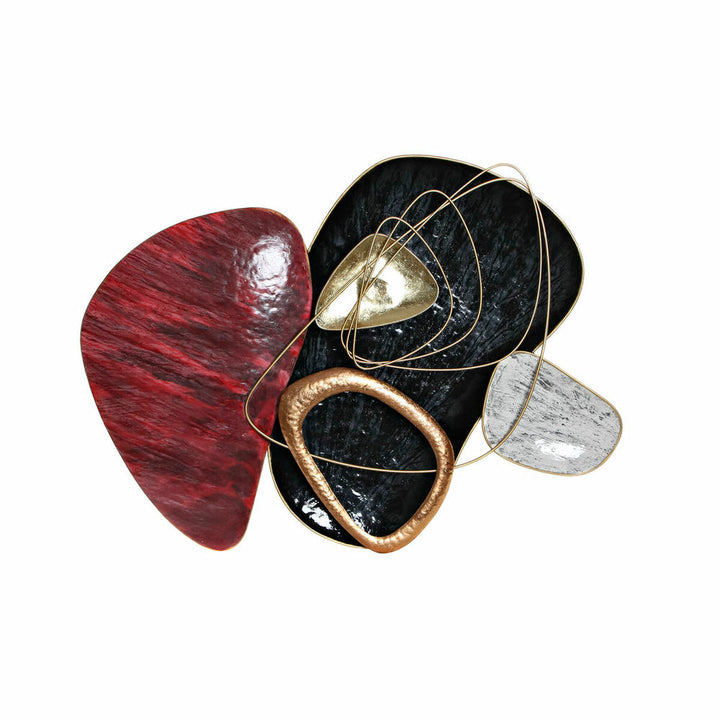 Abstrakte Wanddekoration im Sixties Stil in Rot, Schwarz und Gold von DKD Home Decor - homely Family Shop
