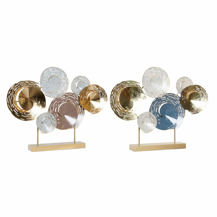 DKD Home Deko-Figuren mit abstrakten Kreisen in Blau, Gold und Braun - homely Family Shop