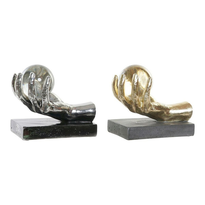 DKD Home Decor Handfiguren aus Harz mit Kristallkugel, Silber und Gold - homely Family Shop