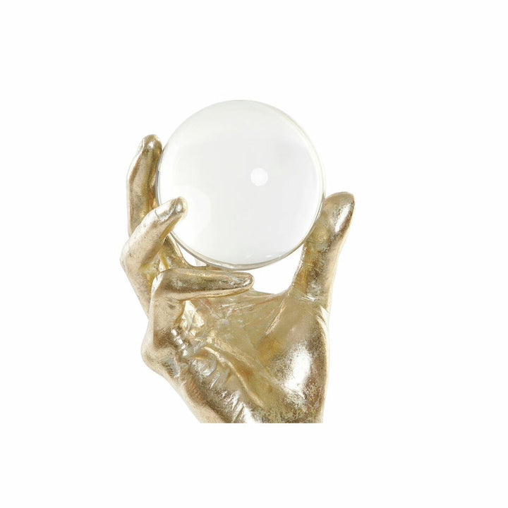 DKD Home Deko-Figur: Goldene Hand mit Kristallkugel aus Harz - homely Family Shop