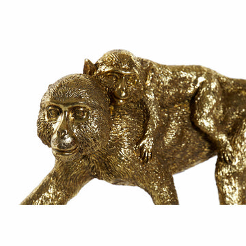 Goldene Deko-Figur von DKD Home Decor zeigt Affe mit Baby aus Harz - Homely Family Shop