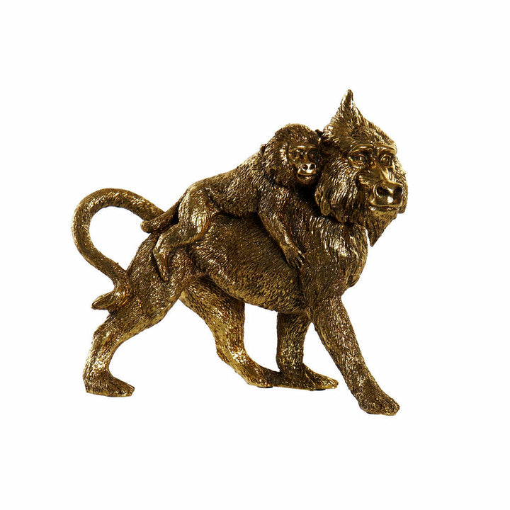 Goldene DKD Home Decor Harzfigur, Affe mit Baby - homely Family Shop