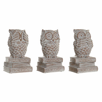 Drei Deko-Eulen Figuren auf Bücherstapel, DKD Home Decor - homely Family Shop