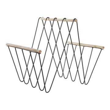DKD Home Decor Zeitschriftenkorb aus Eisen und Holz in Schwarz - homely Family Shop