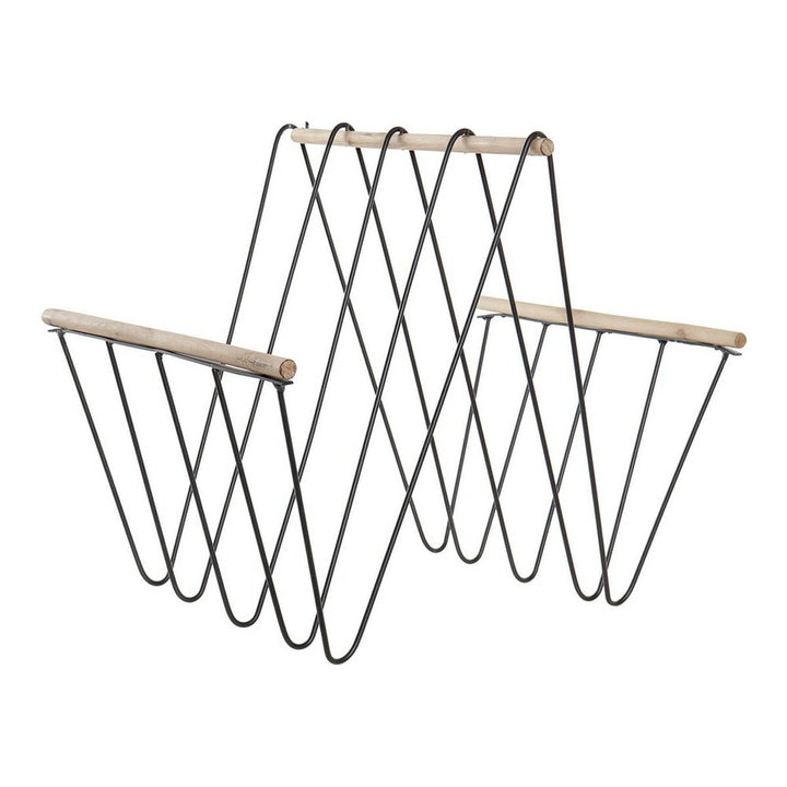DKD Home Decor Zeitschriftenkorb aus Eisen und Holz in Schwarz - homely Family Shop