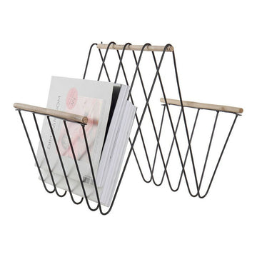 Schwarzer Zeitschriftenkorb aus Eisen und Holz von DKD Home Decor - homely Family Shop