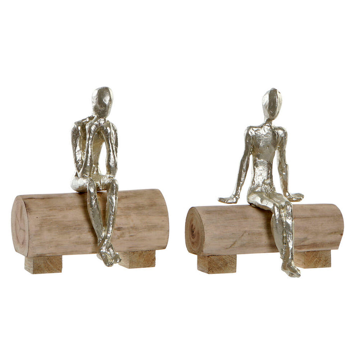 DKD Home Decor Scandi Figuren mit Holzsockel, braun, minimalistisch - homely Family Shop