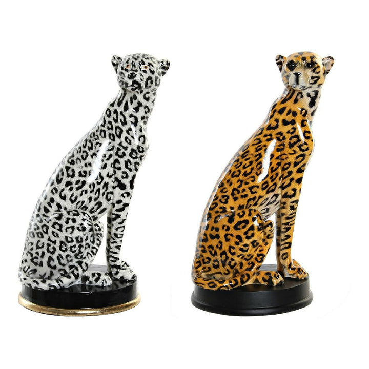 DKD Home Decor Leopard Figuren aus Harz in Schwarz und Orange - Homely Family Shop