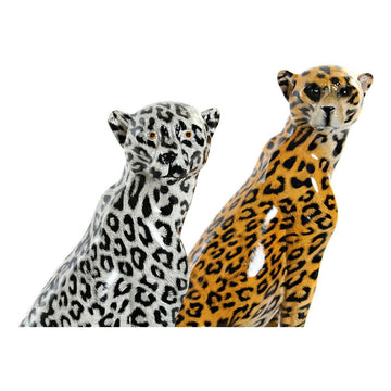Dekorative Leopardenfiguren, Harz, schwarz und orange, 32cm - homely Family Shop