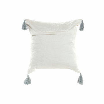 Buntes Kissen mit Quasten. Dekoratives Detail für Wohn- oder Schlafzimmer.
