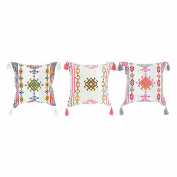 Bunte Kissen im Araber-Stil mit Quasten. Dekoratives Kissen-Set für Wohnaccessoires.