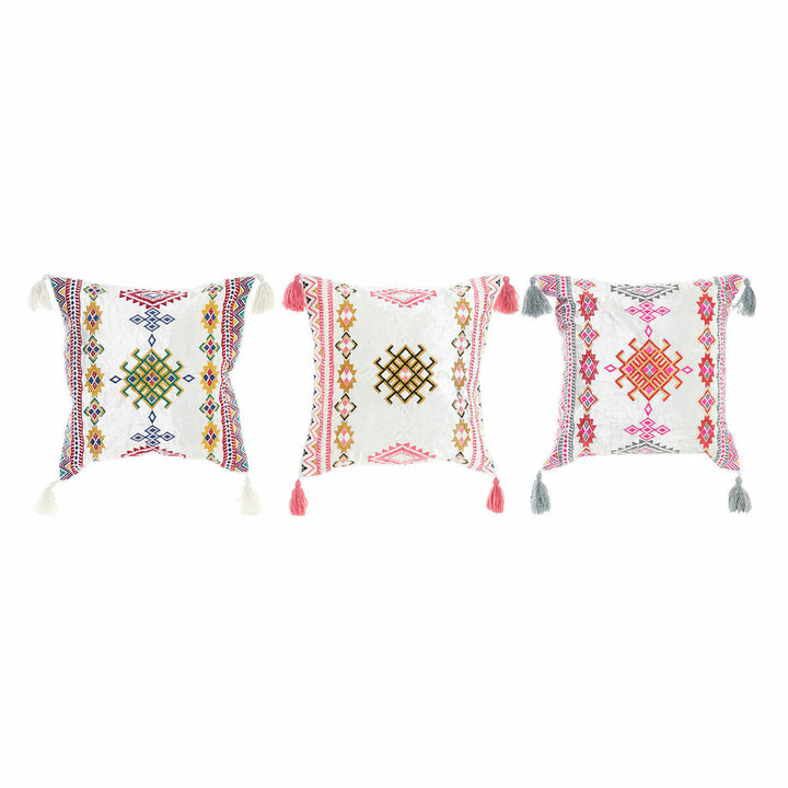 Bunte Kissen im Araber-Stil mit Quasten. Dekoratives Kissen-Set für Wohnaccessoires.