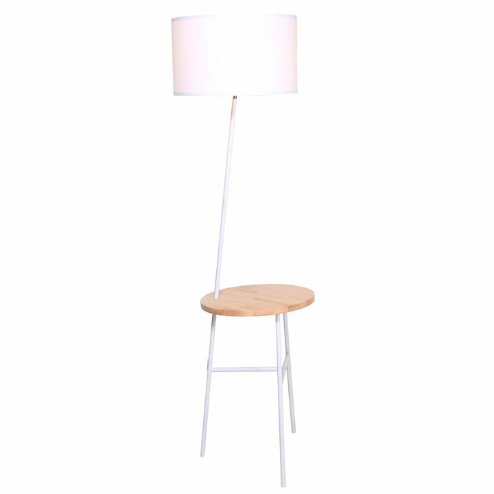 DKD Home Stehlampe mit Tisch, weiß und braun. - homely Family Shop