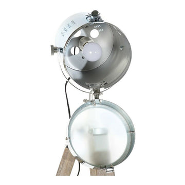 DKD Home Stehlampe mit Stativ aus Holz und Metall in Silber/Hellbraun - homely Family Shop